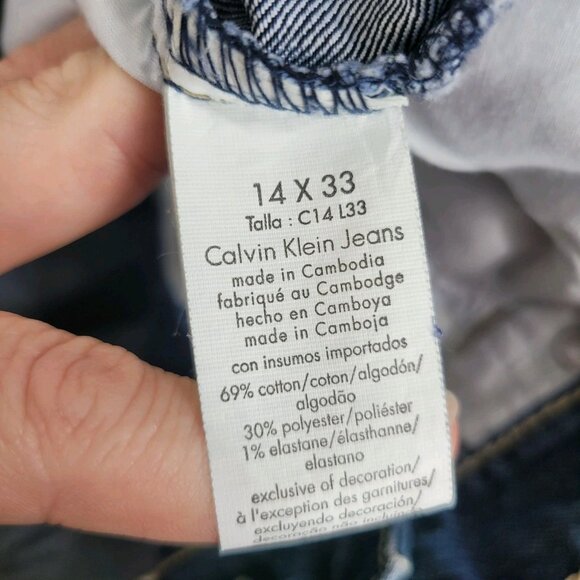Calvin Klein Jeans Size 14 36" x 31" Denim Skinny Stretch Mid Rise Medium Wash - Picture 7 of 7